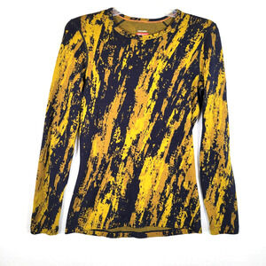 Icebreaker Womens 250 Vertex Sedimentary Wool Top Size Small Yellow Winter Cold